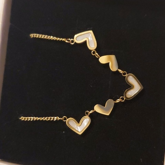 GOLD HEART ANKLE BRACELET - Picture 5 of 9